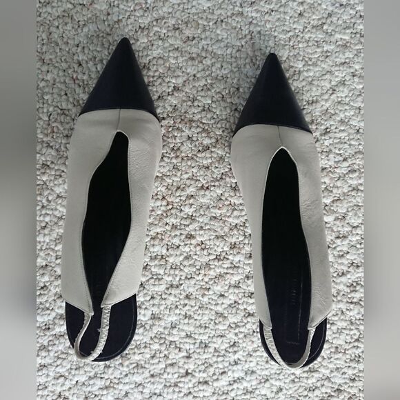 Narciso Rodriguez Black and Cream White slingback pumps size 38.5 - Picture 3 of 12